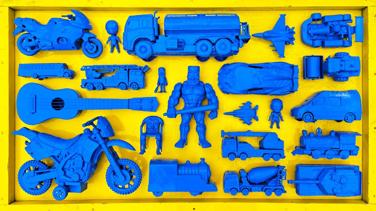 Mencuci Mainan Mobil Mobilan Balap, Excavator, Kereta Api, Motor Cross, Penuh Lumpur