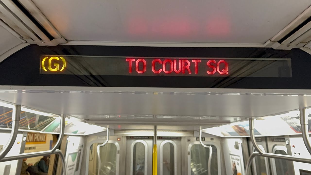 IND Crosstown Line: R160B Alstom (G) Train [Church Av to Court Square #4]