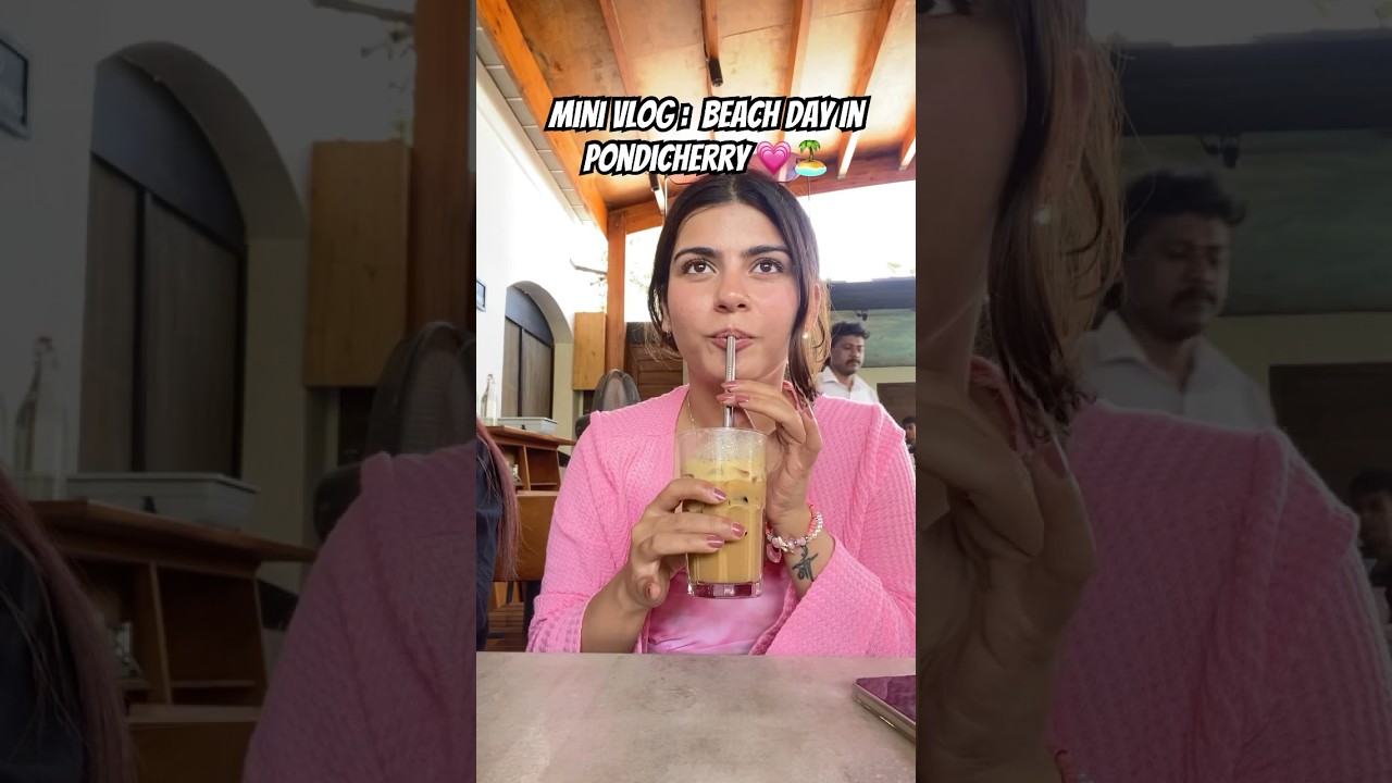 Mini Vlog : Beach Day In Pondicherry 💗 What I Eat In Day while travelling #youtubeshorts #shorts