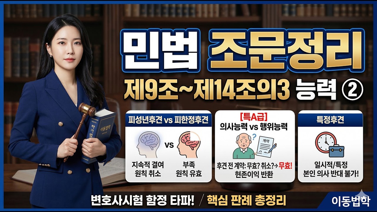 민법 조문정리 제9조~제14조의3 능력 ②