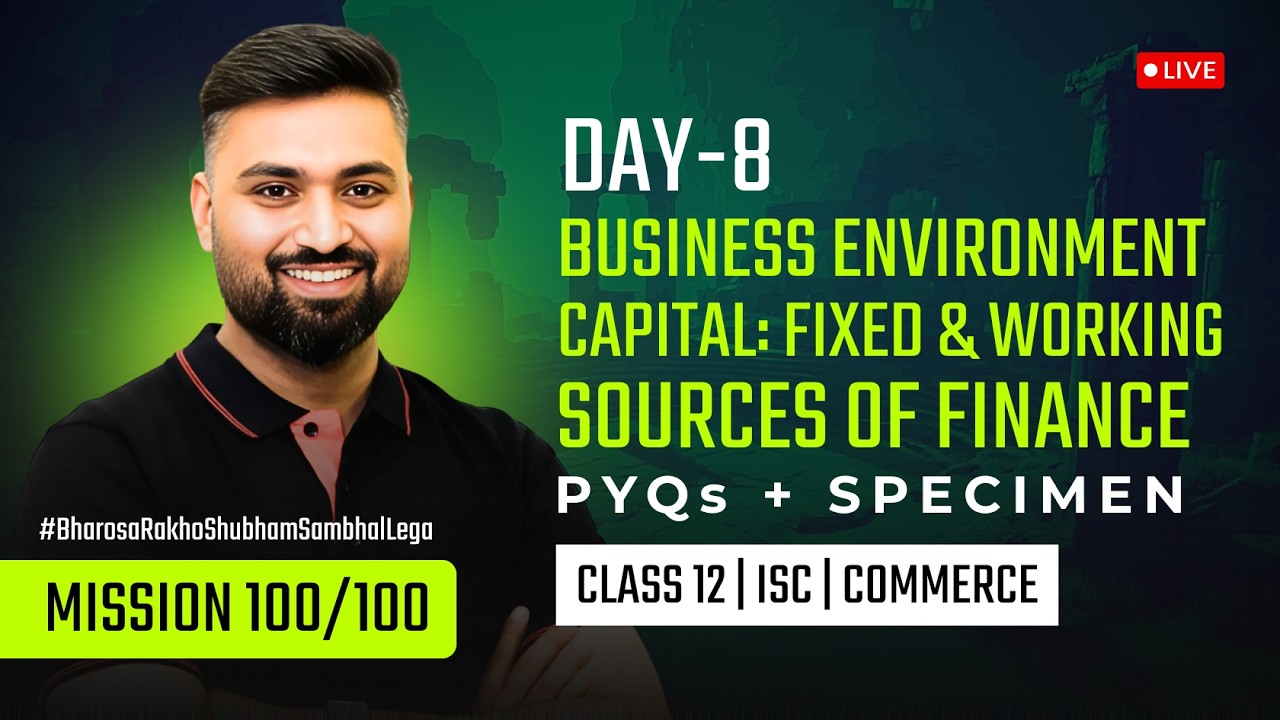 COMMERCE MARATHON DAY 8 | PYQs + SPECIMEN -CLASS 12 ISC | BOARDS 2026 | Shubham Jagdish | 8112601234