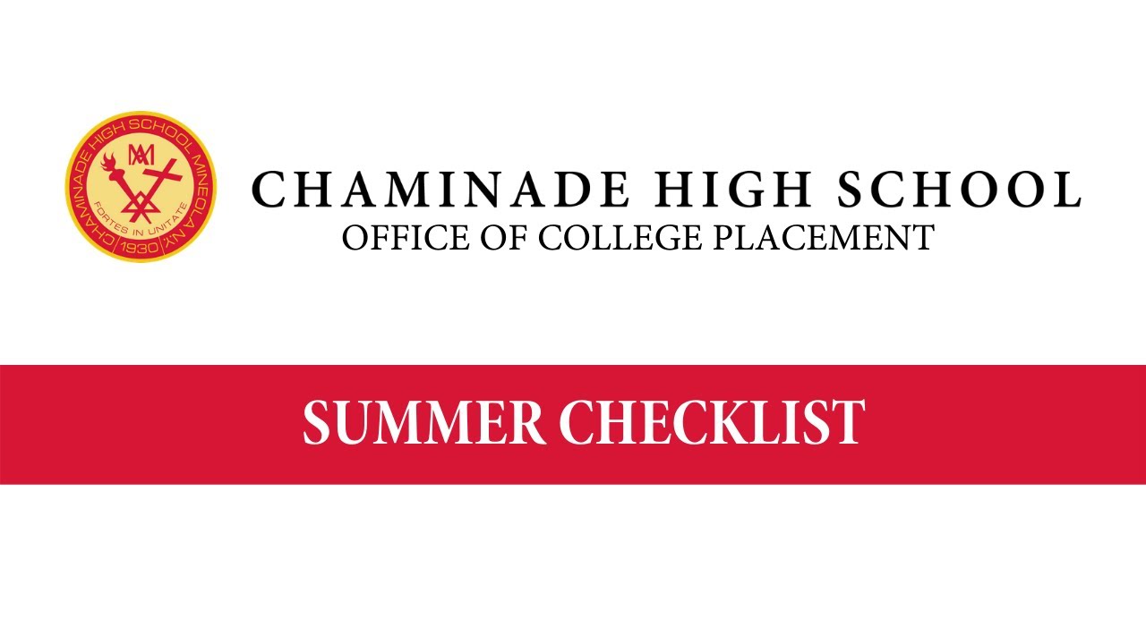 College Placement | Summer Checklist