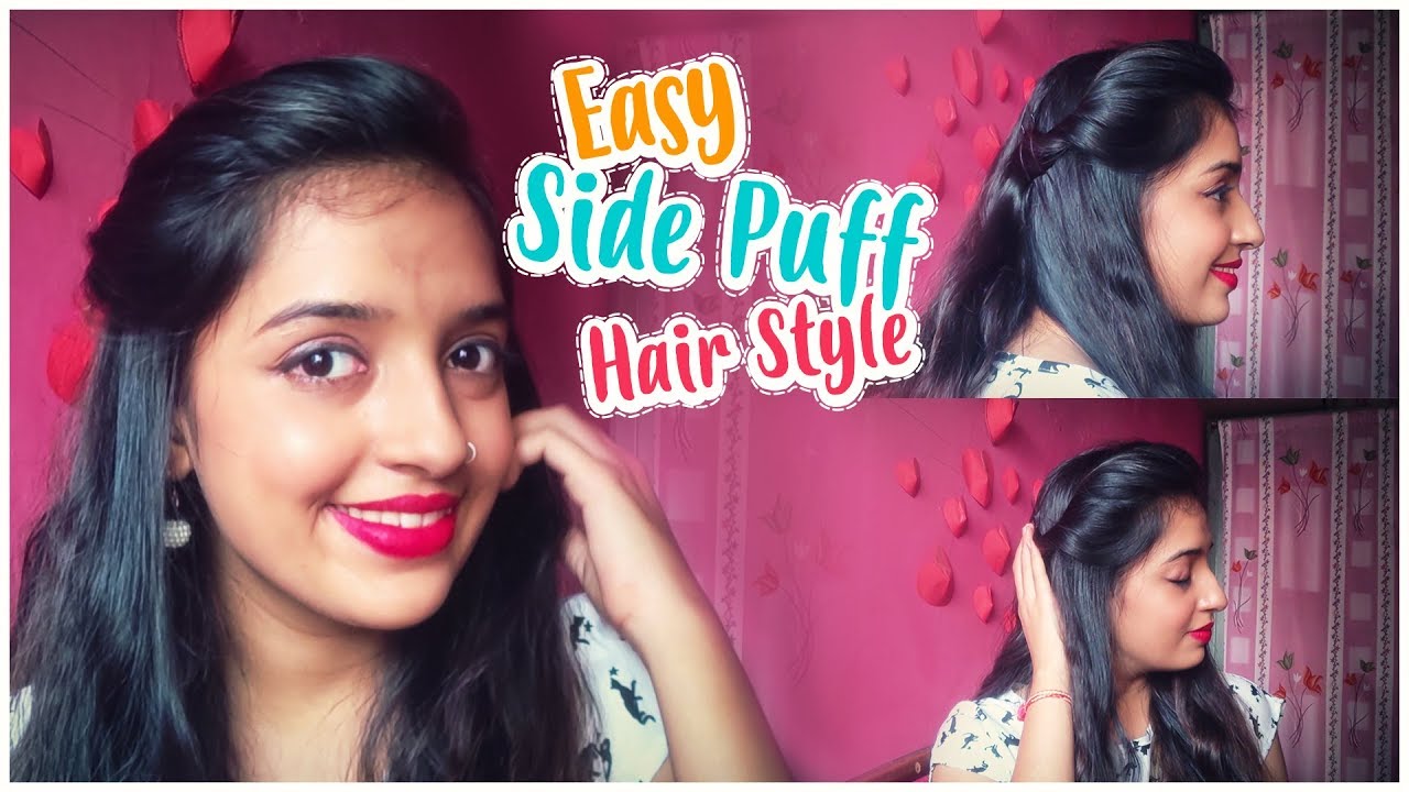 How to make side puff hairstyle | quick and easy in 2 minutes !!! | Honey bhojak