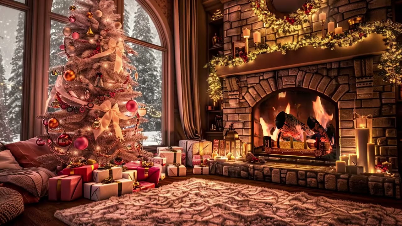 Soothing Fireplace Ambience ASMR | Warm Cabin Night for Stress Relief Sleep