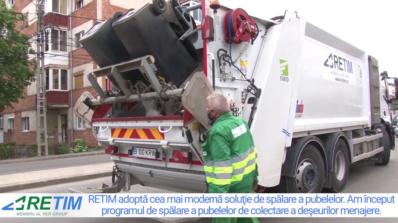 Spălare pubele de colectare deșeuri reziduale - județul Timiș