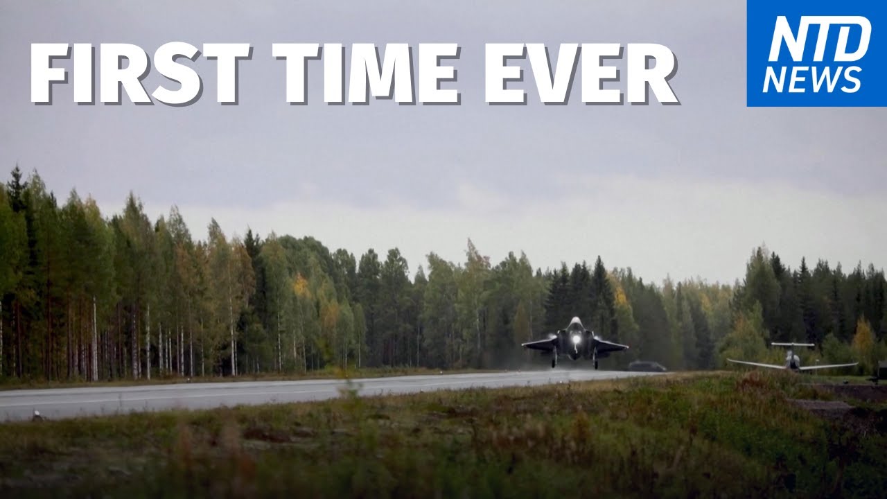 Lockheed Martin F-35A Fighter Jets Land on Motorway in Finland