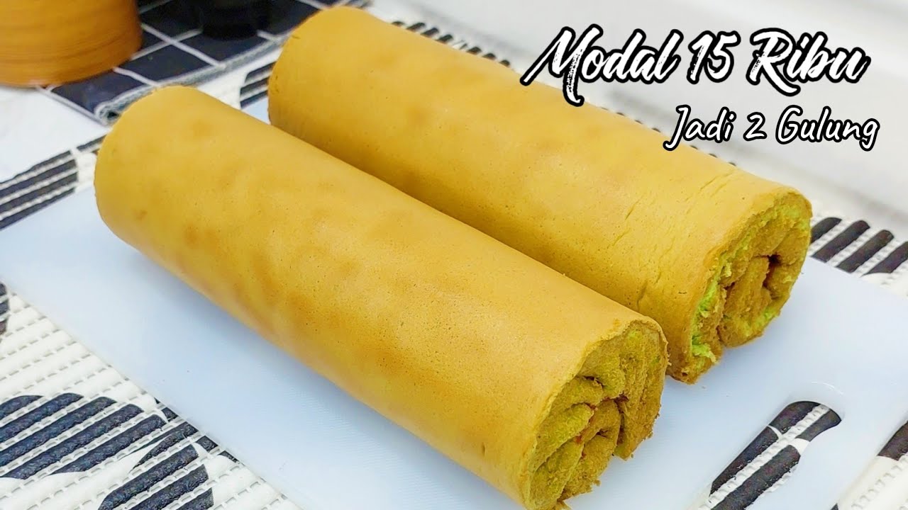 BOLU GULUNG EKONOMIS 4 TELUR JADI 2 GULUNG JUMBO‼️Hanya modal 15 ribu tapi jadi enak banget😍