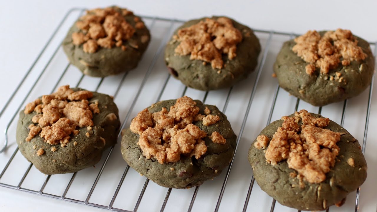 Mugwort Cookies with Injeolmi crumble | 인절미 크럼블 쑥쿠키 만드는 법