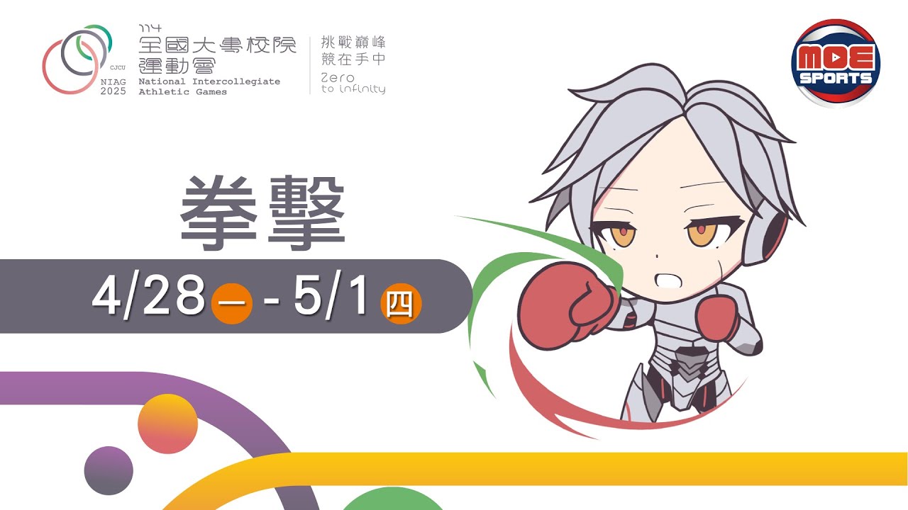 05／01【拳擊】公開男生組各量級決賽｜114年｜全國大專校院運動會在長榮