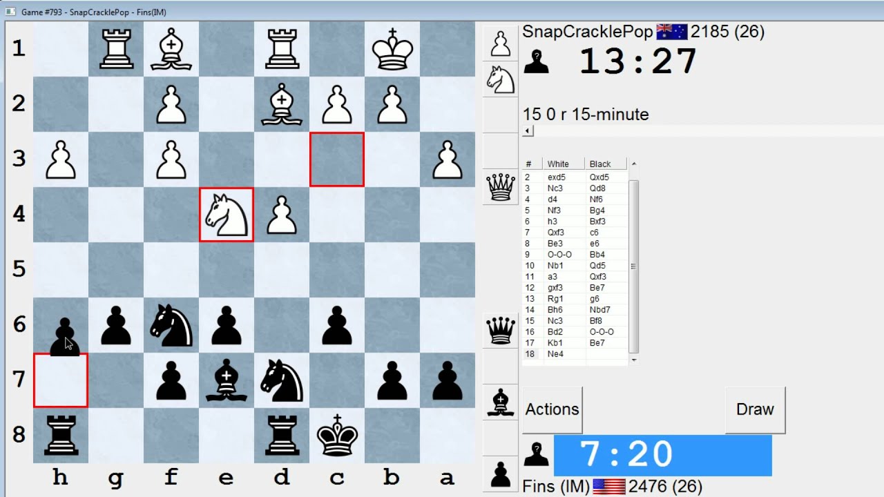 Standard Chess #195: SnapCracklePop vs. IM Bartholomew (Scandinavian Defense)