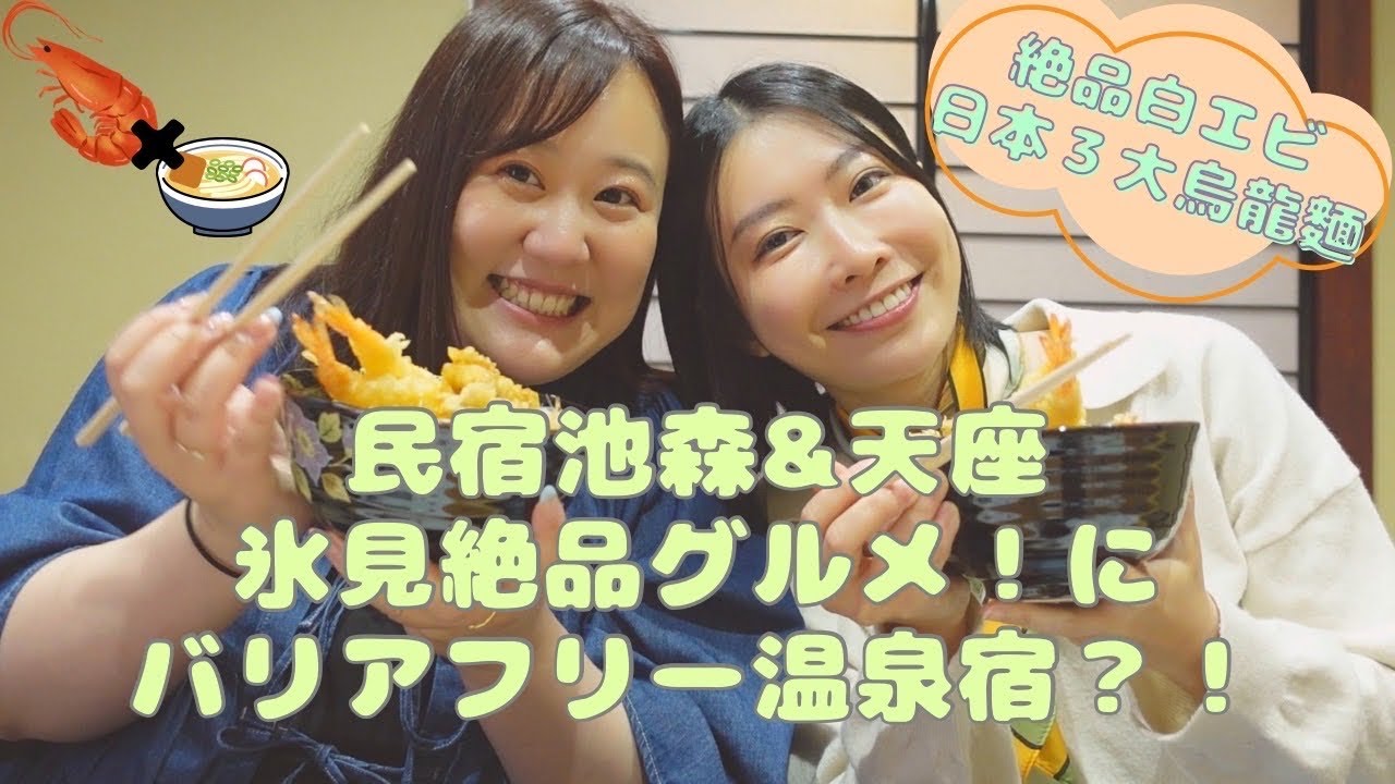 【富山・氷見】日本に3つしかない！バリアフリー温泉×絶品グルメ旅！白エビ丼&氷見うどんに大感動！全日本只有三家富山縣冰見無障礙溫泉旅館×冰見美食！