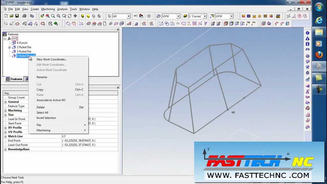 @โปรแกรม ESPRIT CAM  Features manu Wire EDM Wire Cut 2D CIMATRONE10