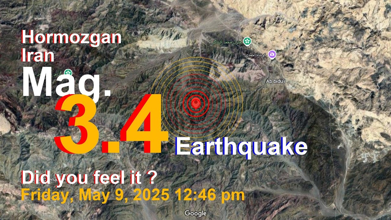 128 km Northeast of Bandar Abbas, Hormozgan, Iran Earthquake today