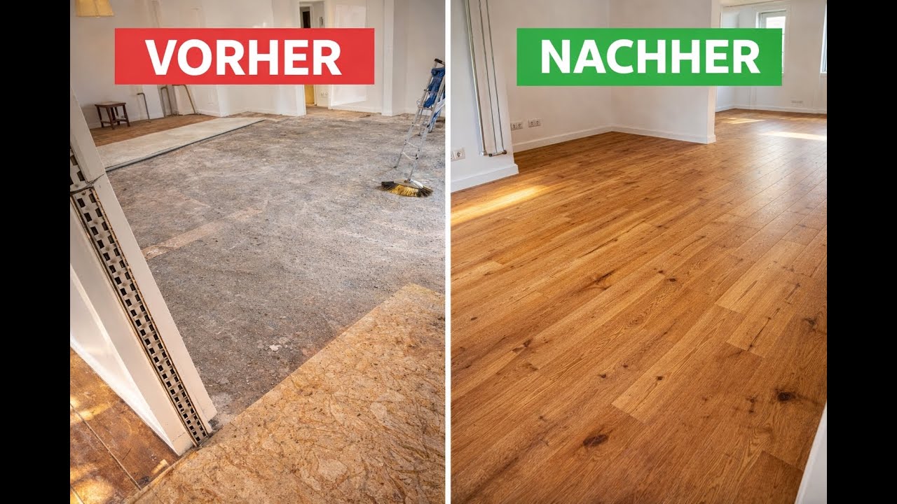 🔨 Parkettboden Verlegung – VORHER ➜ NACHHER | Komplette Wohnungsrenovierung