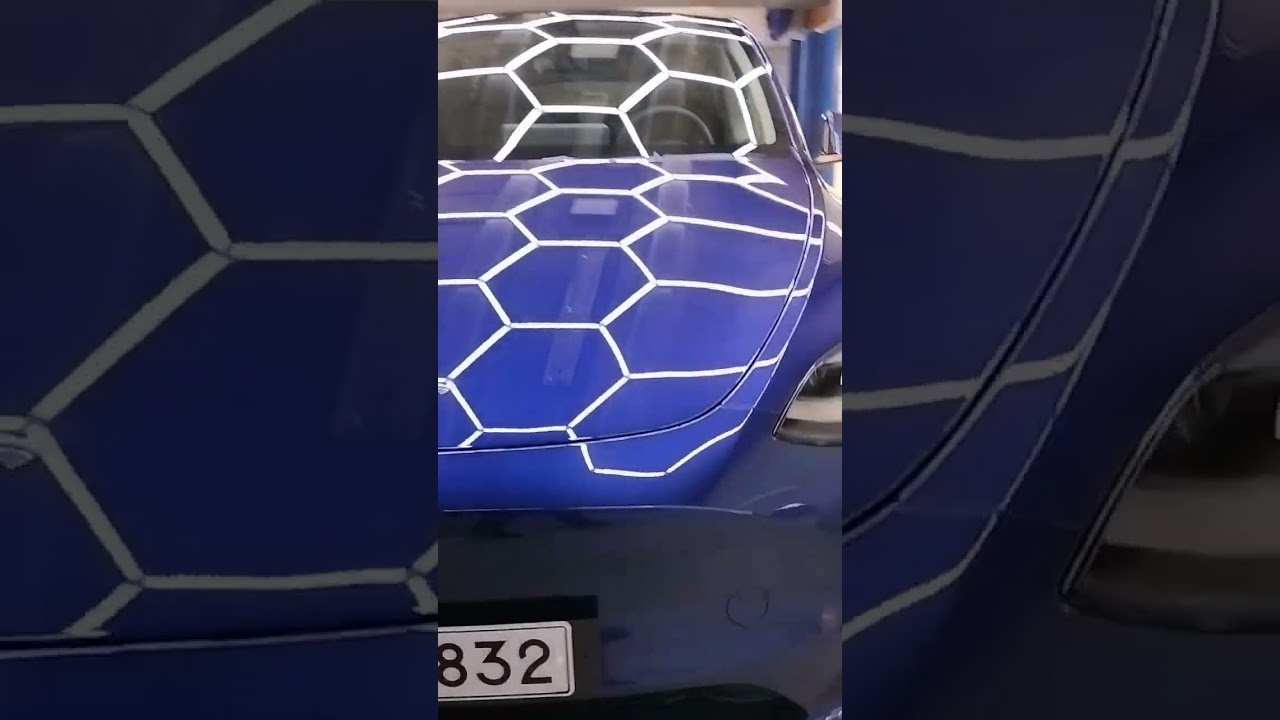 Applying ceramic coating to Tesla model Y