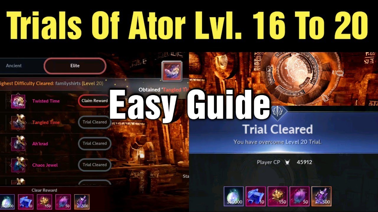 Black Desert Mobile Trials Of Ator From Level 16 To 20 - Easy Guide