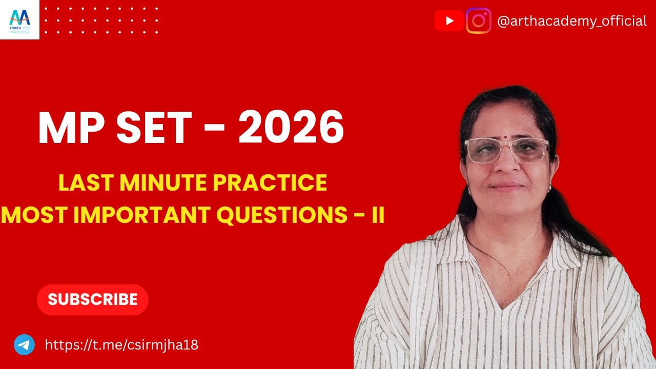 MP SET 2026 - Practice Most Important Questions - 2 | Meghna Jha