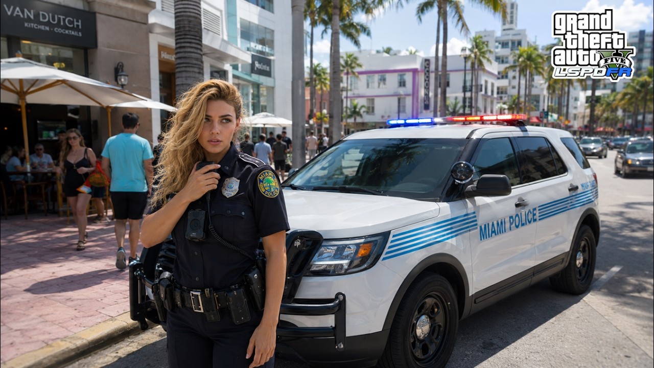 Gta 5 LSPDFR Let's Play As Miami P.D Female Officer - FPIU City Patrol