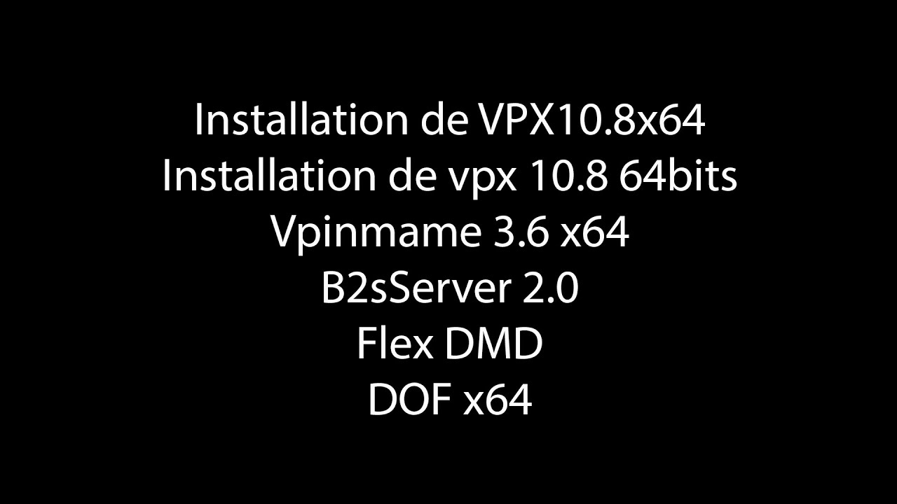 Installation de vpx 10.8 64bits