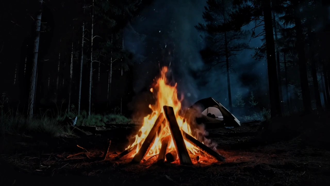 Cozy Campfire ASMR in the Forest at Night 🔥 Relaxing Fire Sounds for Deep Sleep & Stress Relief