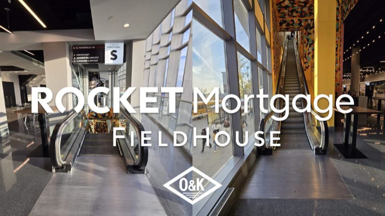 SUPER RARE O&K RT-HDLS express escalators at Rocket Mortgage FieldHouse in Cleveland OH