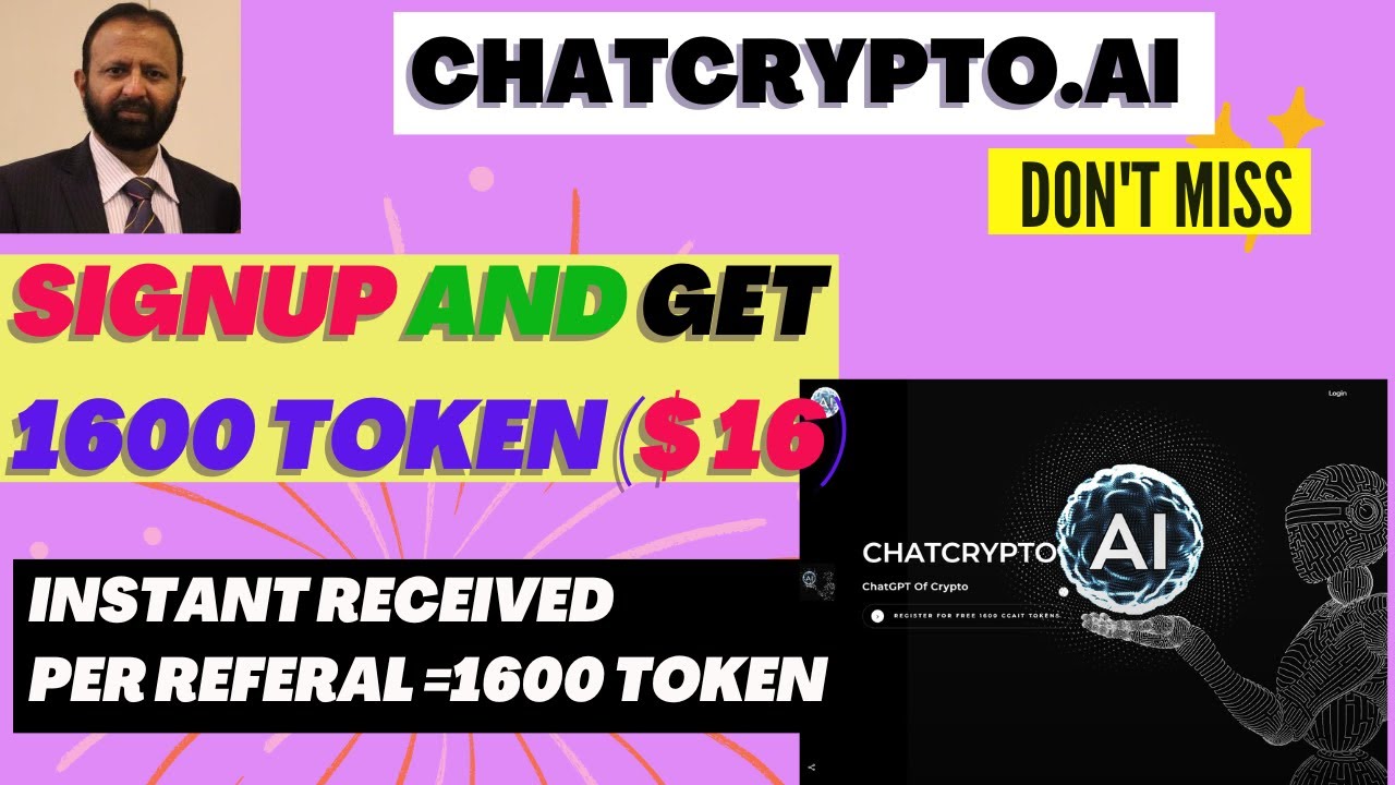 #Chatcrypto | Signup Bonus 1600 CCAIT Token | Instant Received | Per Referral= 1600 Token |