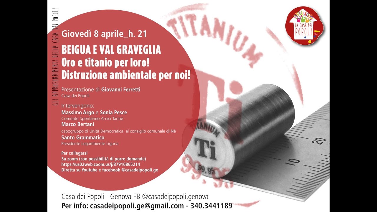 Beigua e Val Graveglia. Oro e titanio per loro! Distruzione ambientale per noi!