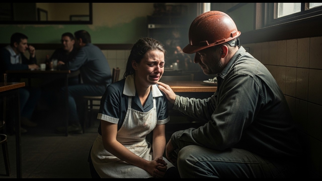 Everyone Ignored the Crying Waitress—Until a Poor Construction Worker Helped Her… Then 5 SUVs Arrive