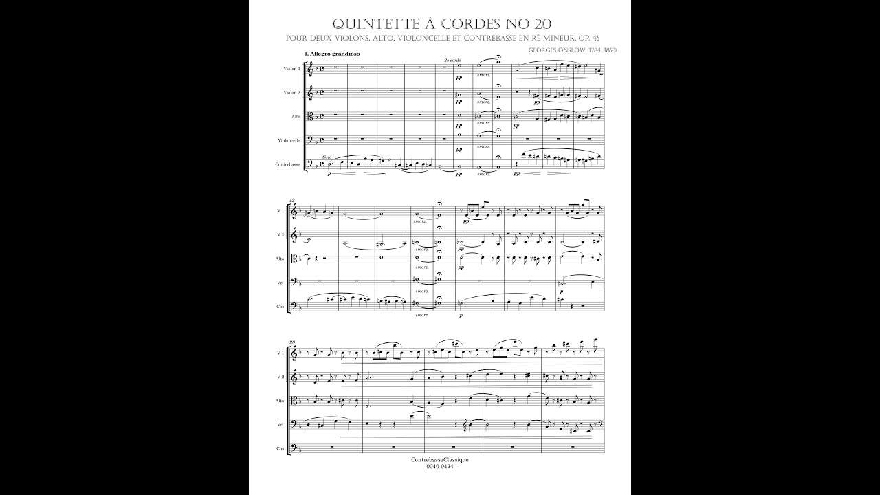 Georges Onslow &ndash; String Quintet with Double Bass (no 20)
