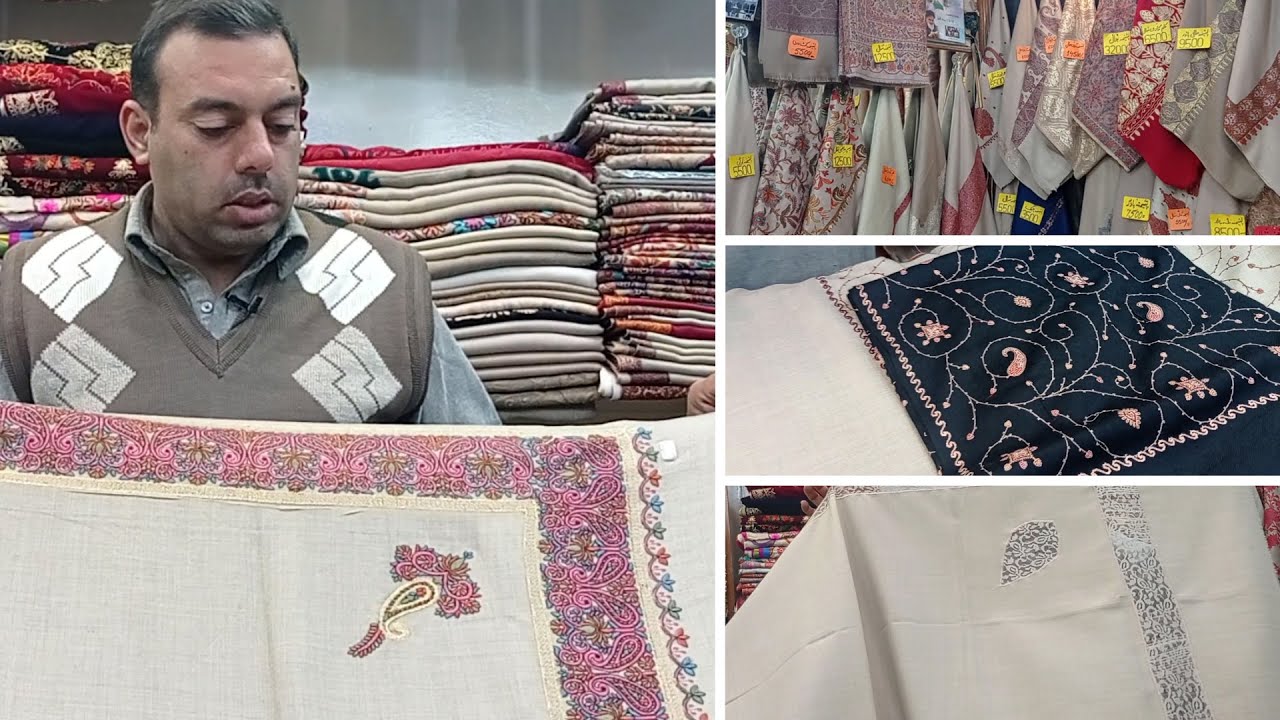 Kashmiri Shawl Price in Pakistan | Marina & Pashmina Shawl | Suits with Kashmiri Karahi- Rawalpindi