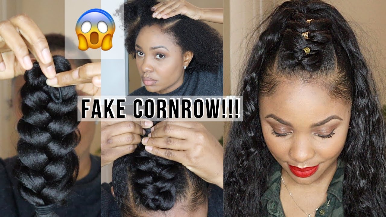 SUPER CUTE Sleek Ponytail for $5 | Using Kanekalon Hair! NO CORNROWS | NO BRAIDS