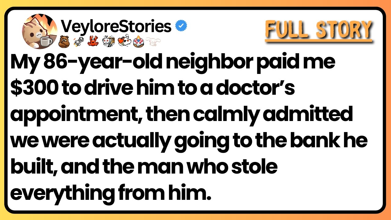 My elderly neighbor paid me $300 to drive him. Halfway, I realized we were heading to his old bank.