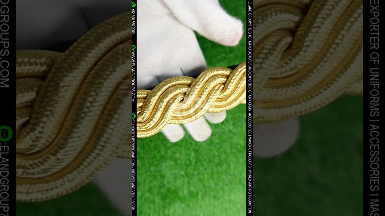 Military Shoulder Cord Gold Army Navy shoulder Board, Gold Wire Military Shoulder Cord