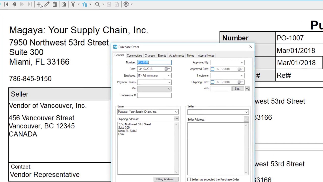 Purchasing for 3PLs using Purchase Orders in Magaya Software