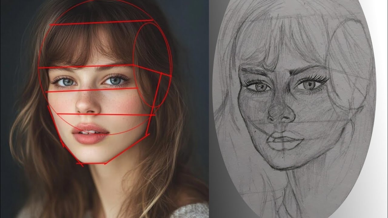 how to draw a potrait using the loomis method drawing for beginners