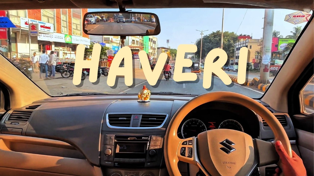 Haveri City Traffic POV| Relaxing Car Drive