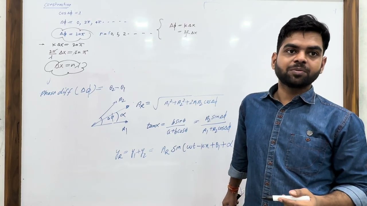 Wave Motion L6 | Interference Numericals Resultant Amplitude Intensity Detector Problems | Vijay Sir