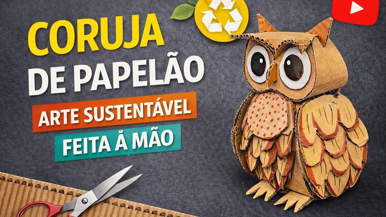 Coruja de Papelão ✂️📦👨‍🎨🦉