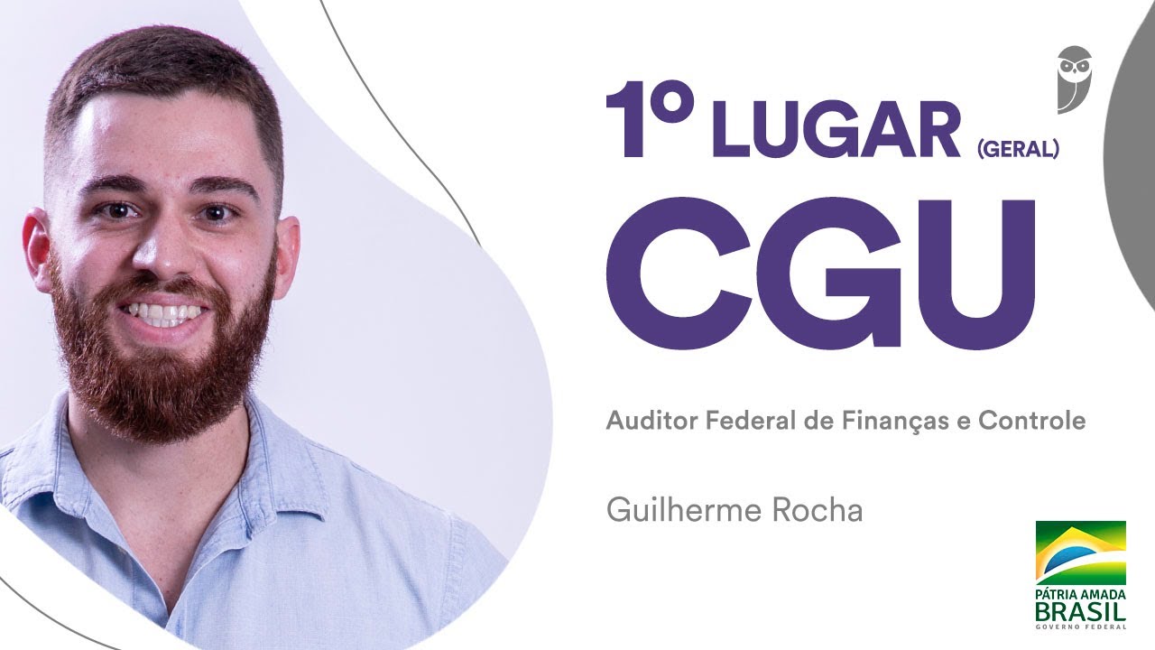 Bate-papo com 1º lugar GERAL para Auditor na CGU, Guilherme Rocha. Confira!