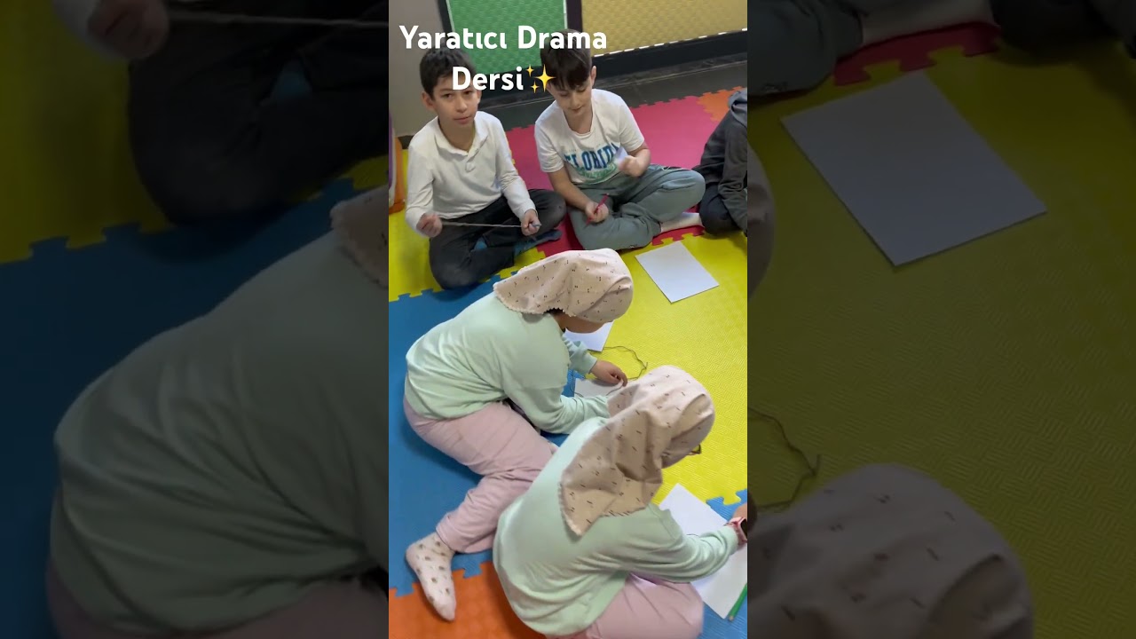 Yaratıcı Drama dersi ✨ İplere şekil ver kağıda d&ouml;k,sonra v&uuml;cudunu k&acirc;ğıttaki şekle d&ouml;n&uuml;şt&uuml;r💖 #drama