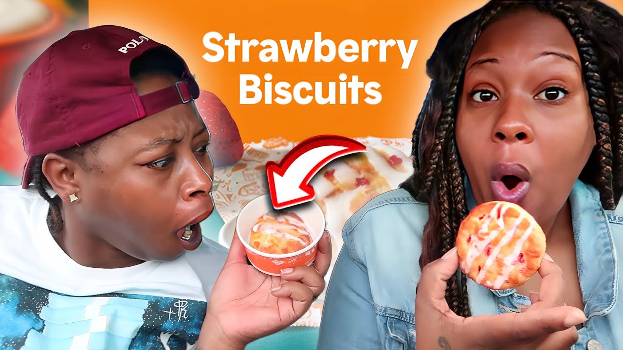 Trying POPEYES New STRAWBERRY BISCUITS! *INTERESTING* @DennisGang