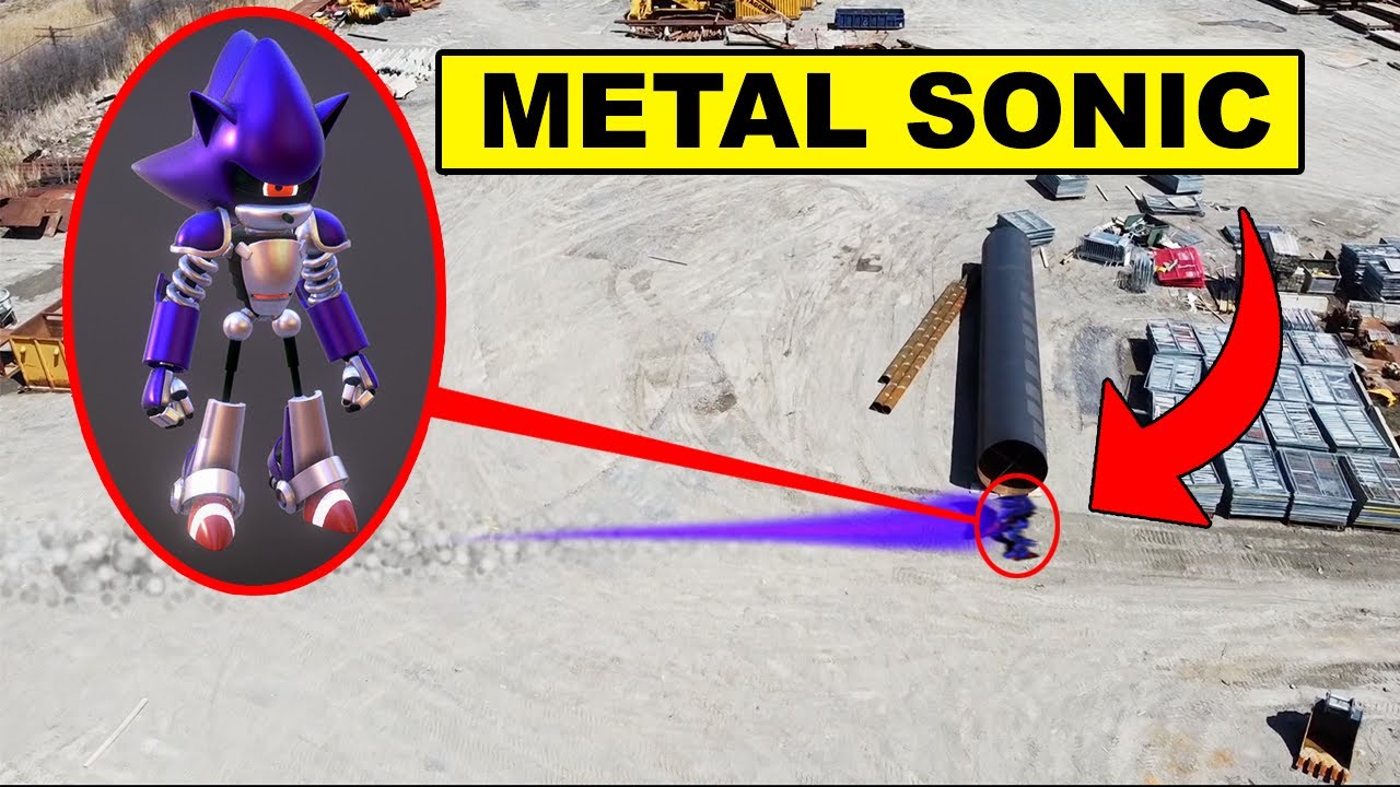 DRONE CATCHES METAL SONIC AT AN ABANDONED JUNKYARD | MECHA SONIC is CREEPY! (YOU WONT BELIEVE IT)