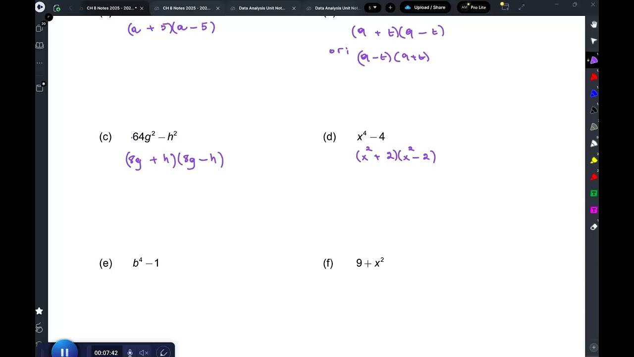 Algebra 1 Lesson 8.8