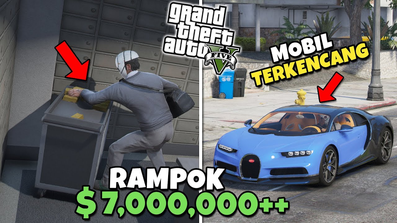MISI EPIC PERAMPOKAN 3 BANK TERBESAR PAKE MOBIL TERKENCANG!! - GTA 5 MOD