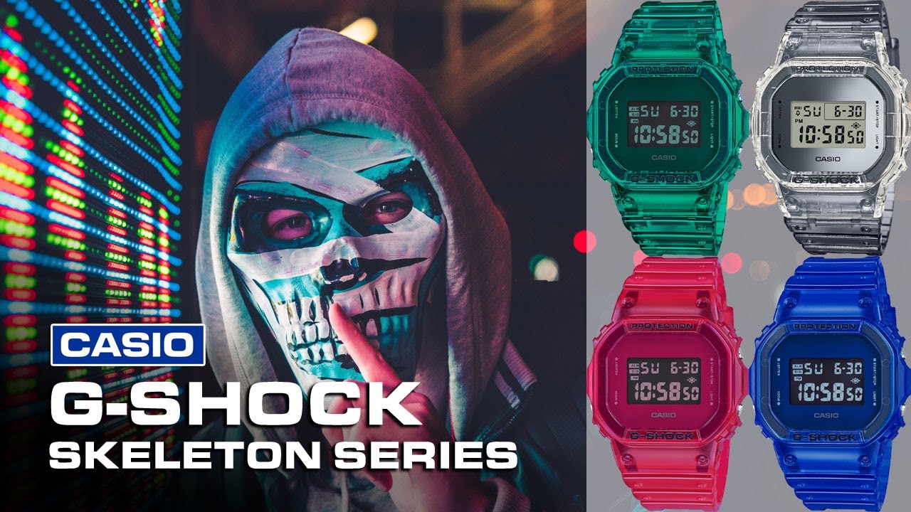 Подарочная коробка с часами Casio G-Shock Skeleton &mdash; обратите внимание на эти полупрозрачные часы G-Shock из смолы!