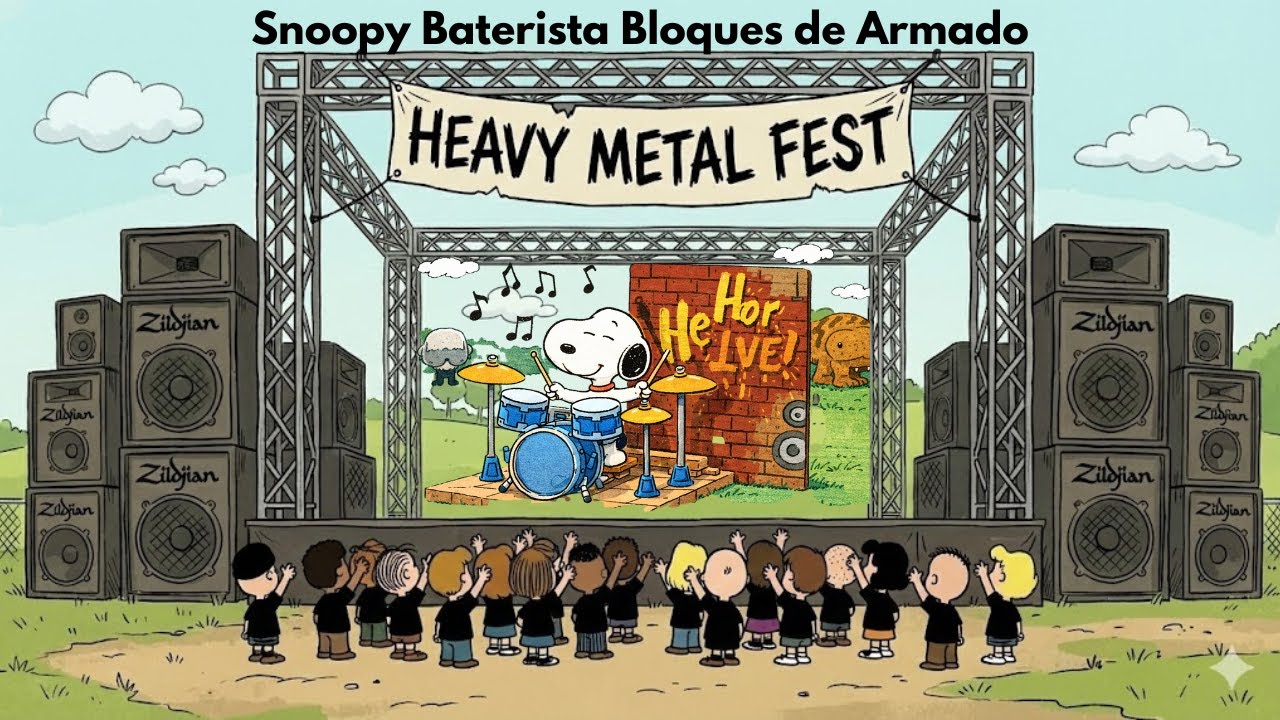 Armado Snoopy Baterista Bloque x Bloque | Fast Build Timelapse ASMR