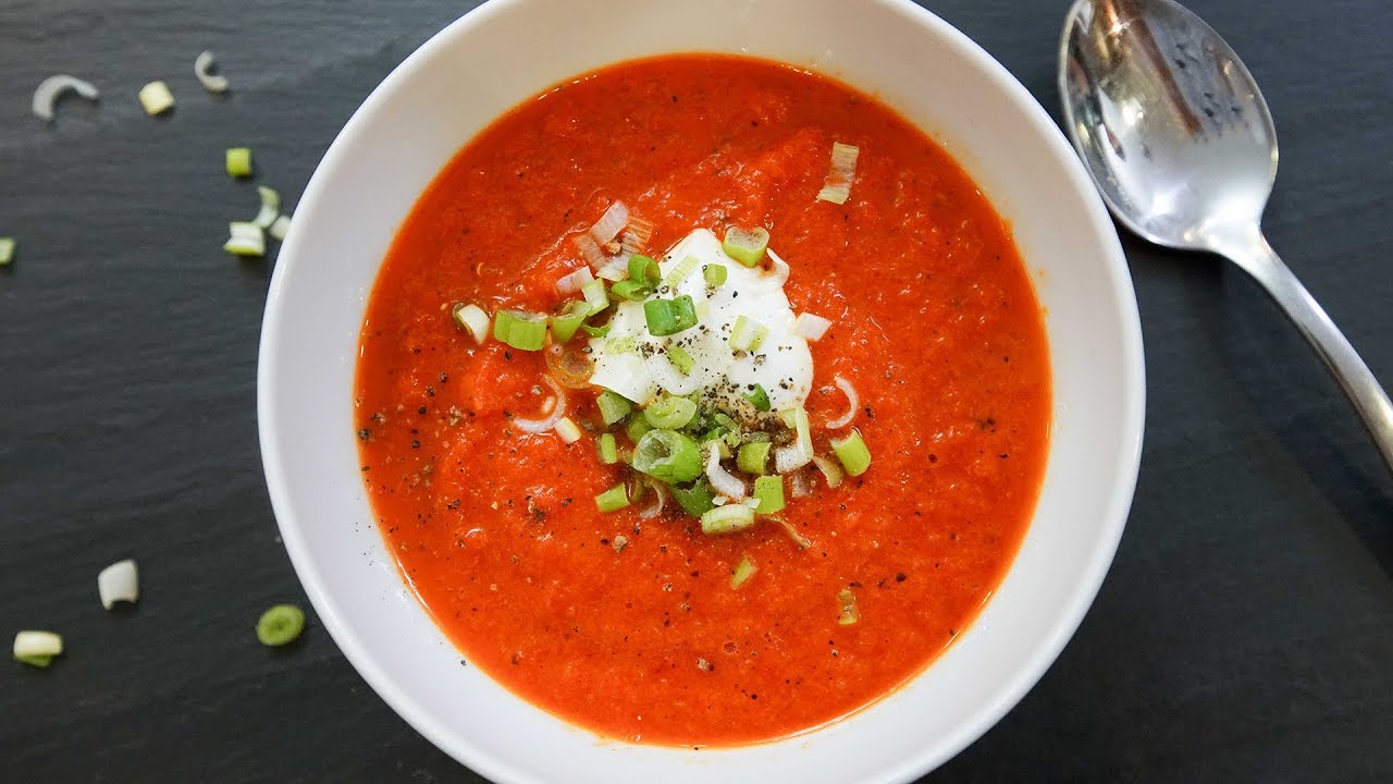 How to Make an Easy Roasted Red Pepper Soup | SAM THE COOKING GUY