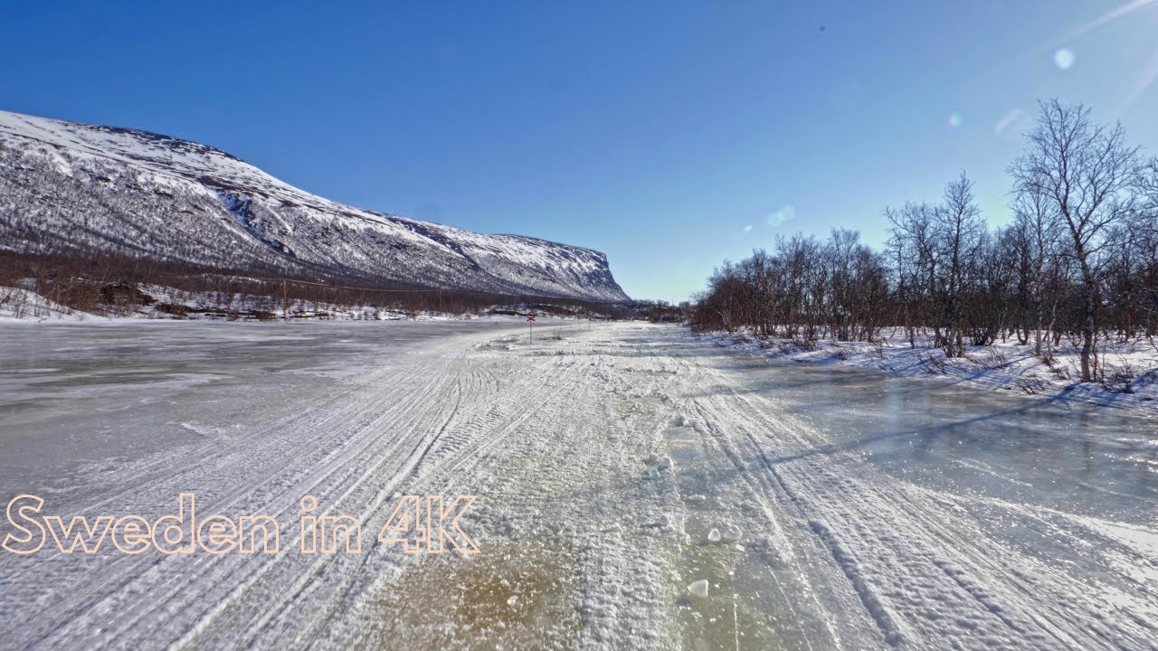 Skiing from Kebnekaise mountain station to Nikkaluokta full route, Sweden 4k 50 fps