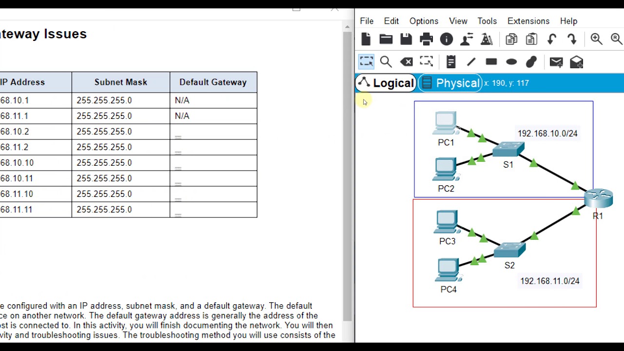 Packet Tracer 10.3.5 - Troubleshoot Default Gateway Issues