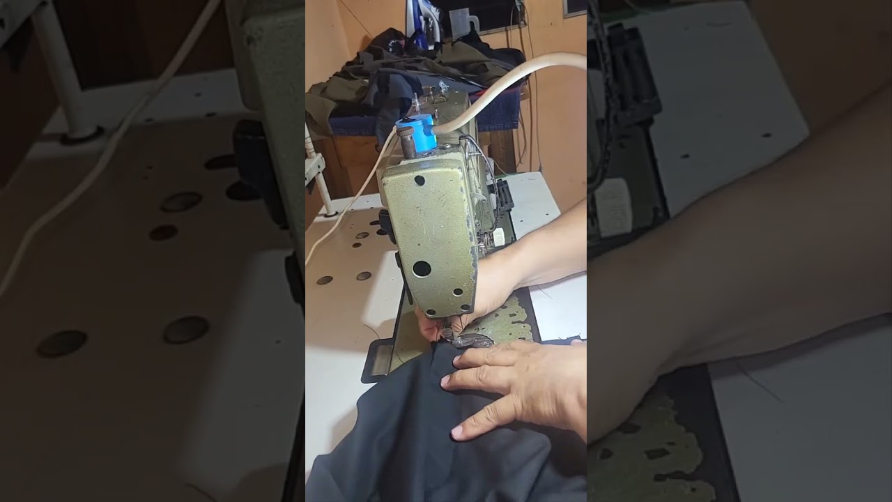 Pegado de bolsas delanteras a pantalón de caballero